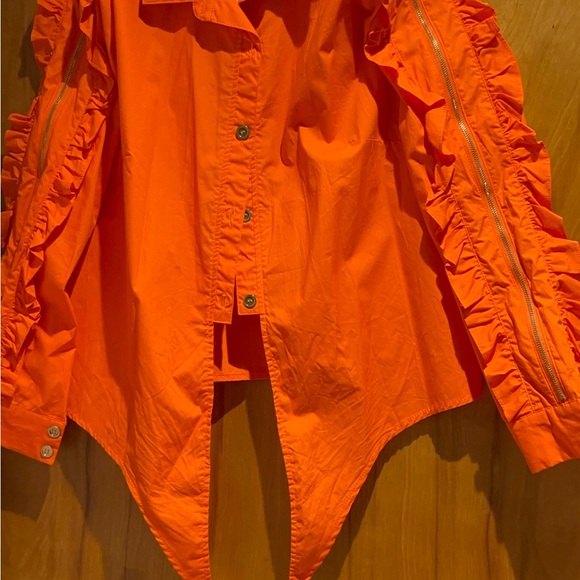 Orange tie up shirt - Picture 7 of 7